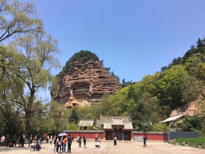 麦积山石窟位于甘肃省天水市麦积区麦积镇村,5a景区,中国四大-天水