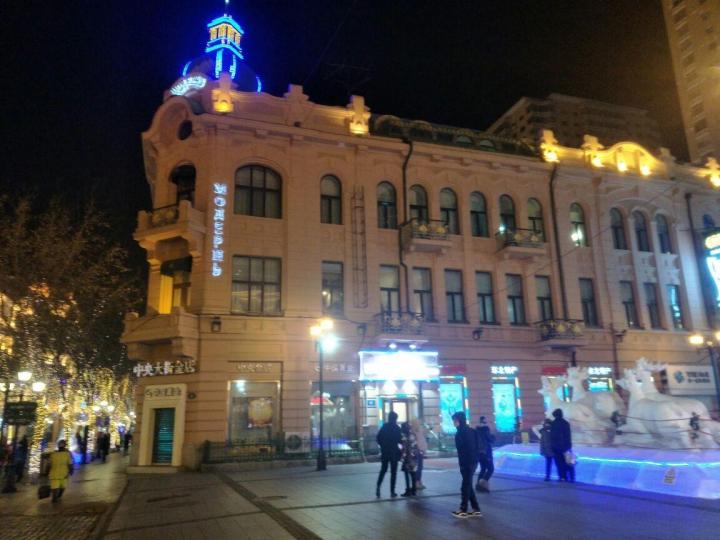 道路两边有无数挂着灯的树,晚上-哈尔滨自驾游论坛-大自驾