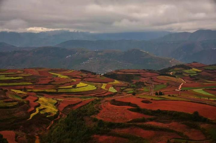 东川红土地指的是位于昆明市东川区西南40多公里的新田乡,有一-昆明